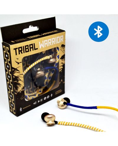 Безжични слушалки Fusion Embassy - Tribal Warrior, жълти/сини - 4