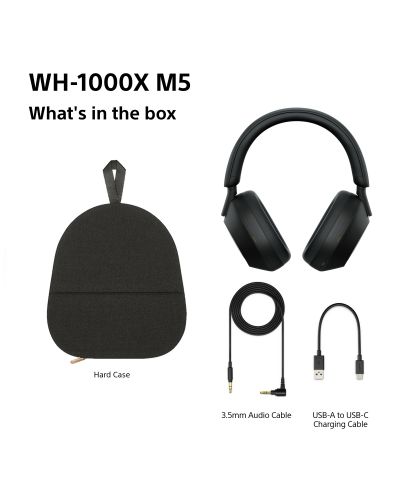 Безжични слушалки Sony - WH-1000XM5, Hard Case, ANC, черни | Ozone.bg