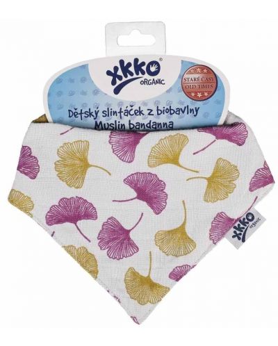 Бебешка бандана от органичен памук Xkko - Gingko - 1
