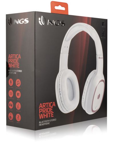Безжични слушалки с микрофон NGS - Artica Pride, бели - 3