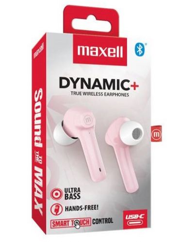 Безжични слушалки Maxell - Dynamic, TWS, розови - 2