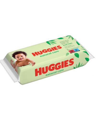 Бебешки мокри кърпички Huggies - Natural Care, 56 броя - 2