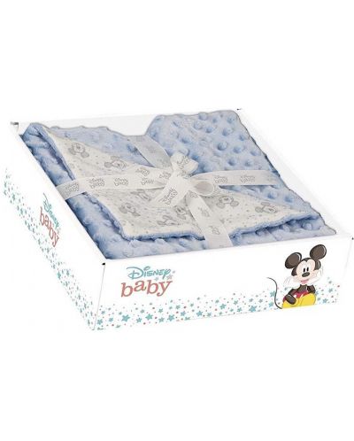 Бебешко релефно одеяло Interbaby - Mickey, синьо, 80 x 110 cm - 3