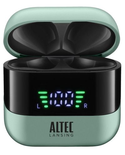 Безжични слушалки Altec Lansing - Club, TWS, черни/зелени - 4