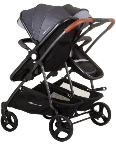 Бебешка количка за близнаци Chipolino - Дуо Смарт, сребърно сиво - 3