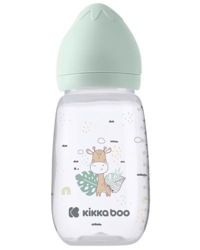 Бебешко шише с широко гърло KikkaBoo Clouds - Savanna, 310 ml, Mint - 1
