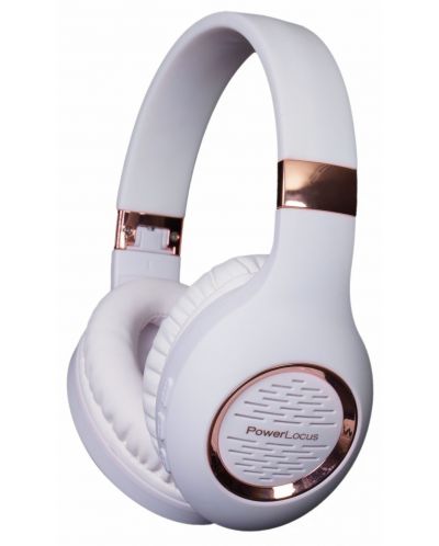 Безжични слушалки PowerLocus - P4 Plus, бели/розови - 1