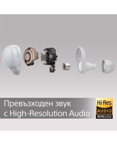 Безжични слушалки Sony - LinkBuds S, TWS, ANC, бели - 5
