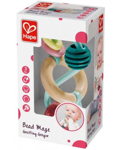 Бебешка дрънкалка HaPe International - Лабиринт от мъниста - 4