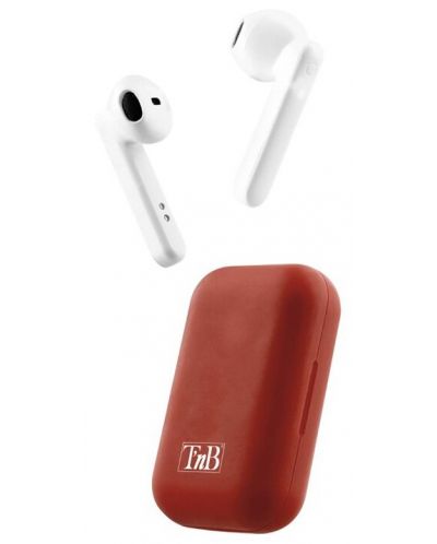 Безжични слушалки с микрофон T'nB - Shiny, TWS, червени/бели - 1