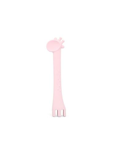 Силиконовa лъжица KikkaBoo - Giraffe, розова - 1