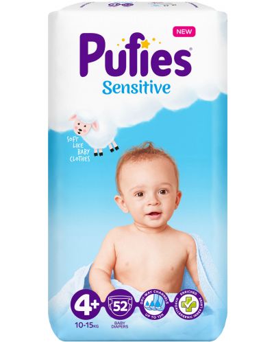 Бебешки пелени Pufies Sensitive 4+, 52 броя - 1