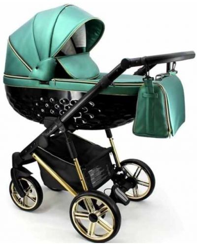 Бебешка количка 3 в 1 Adbor - Avenue 3D, зелена - 2