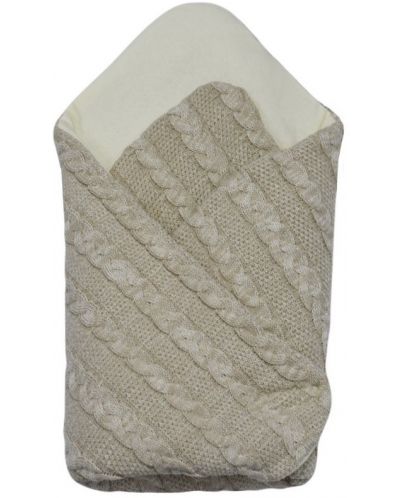 Бебешко плетено одеяло EKO EAR - Бежово, 75 x 75 cm