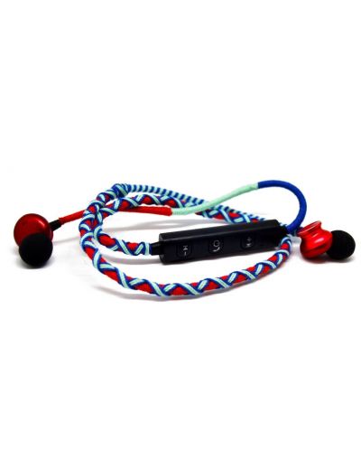Безжични слушалки Fusion Embassy - Tribal Warrior, сини/червени - 1