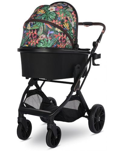 Бебешка количка 2 в 1 Lorelli - Glory, с адаптори, Tropical Flowers - 4