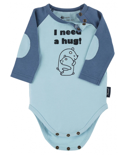 Бебешко боди с дълъг ръкав Sterntaler - С надпис "I need hug", 62 cm, 4-5 месеца - 3