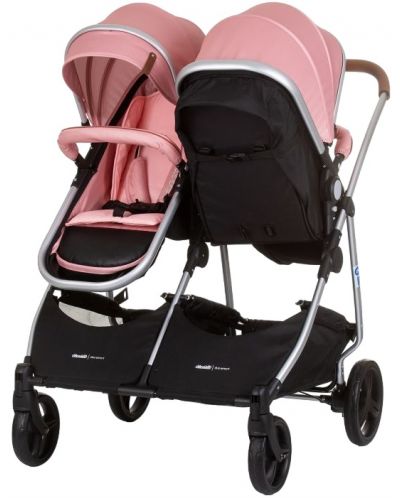 Бебешка количка за близнаци Chipolino - Дуо Смарт, фламинго - 4