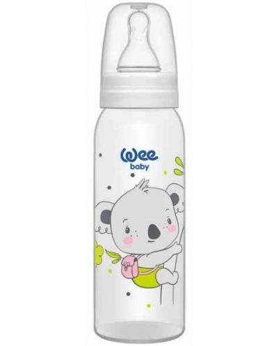 Бебешко шише Wee Baby Classic - 250 ml, бяло с коала - 1