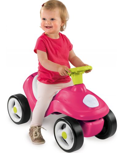 Детска количка Smoby - За прохождане и бутане, розова - 2