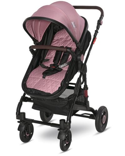 Бебешка количка Lorelli - Alba Premium, с адаптори, Pink - 7