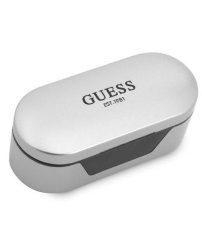 Безжични слушалки Guess - True Wireless Classic Logo, сребристи - 3