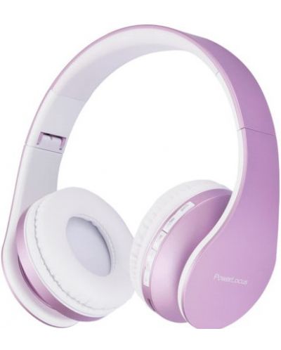 Безжични слушалки PowerLocus - P1, бели/лилави - 1