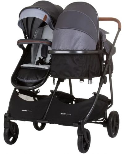 Бебешка количка за близнаци Chipolino - Дуо Смарт, сребърно сиво - 5