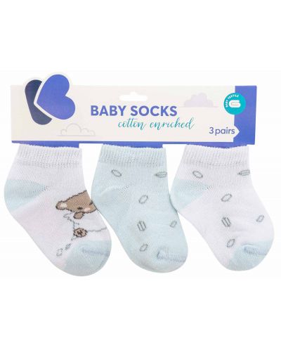 Бебешки летни чорапи KikkaBoo - Dream Big, 6-12 месеца, 3 броя, Blue - 1