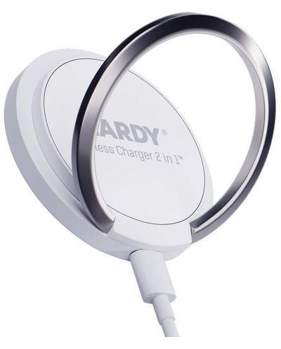 Безжично зарядно 3mk - Hardy Wireless Charger 2 в 1, 15W, бяло - 7