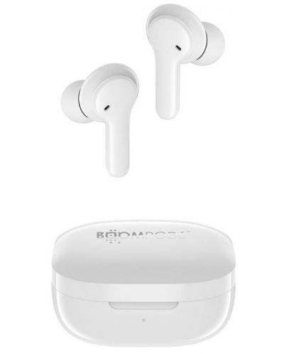 Безжични слушалки Boompods - Bassline Compact, TWS, бели - 1