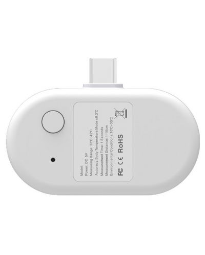 Безконтактен IR термометър Xmart - K8, USB-C, бял - 2
