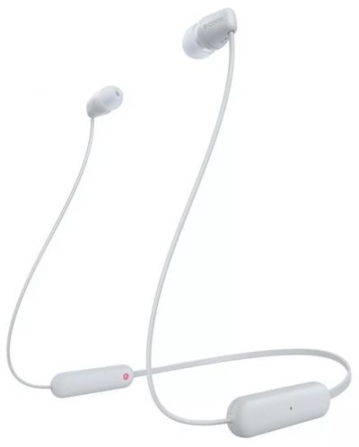 Безжични слушалки с микрофон Sony - WI-C100, бели - 1
