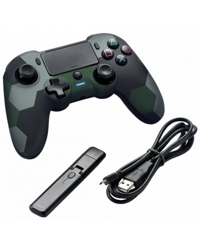 Безжичен геймпад Nacon Asymmetric Wireless Controller, за PS4/PC (Camo Green) - 3
