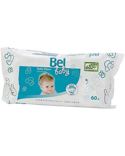 Бебешки влажни кърпи Bel Baby, 60 броя - 1