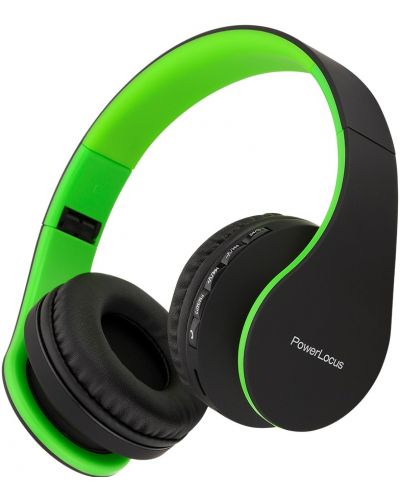 Безжични слушалки PowerLocus - P1, зелени - 1