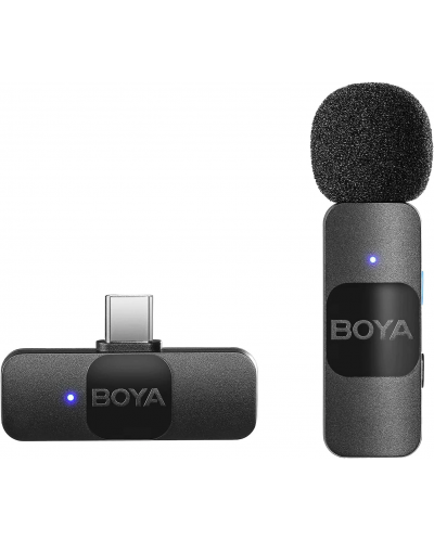 Безжична микрофонна система Boya - BY-V10, черна - 1