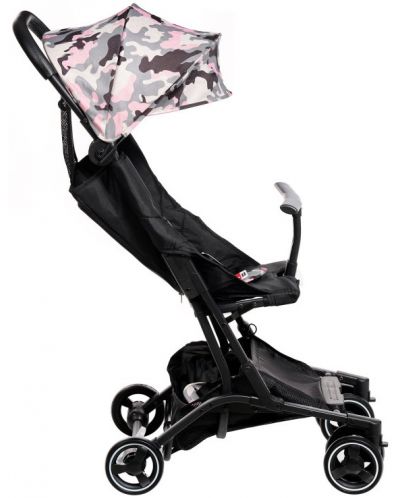 Бебешка количка Zizito - Luka, с покривало за крачета, черна с камуфлаж - 2