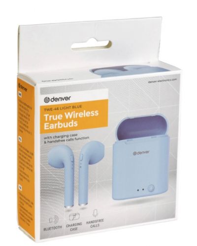 Безжични слушалки Denver - TWE-46, TWS, сини - 6