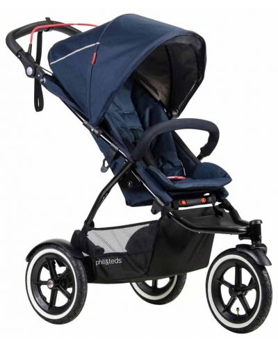 Бебешка количка за едно или породени деца Phil & Teds - Sport V5, Синя - 1