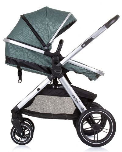 Бебешка количка с трансформираща се седалка Chipolino - Аспен, Алое - 8