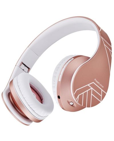 Безжични слушалки PowerLocus - P2, розови/златисти - 2