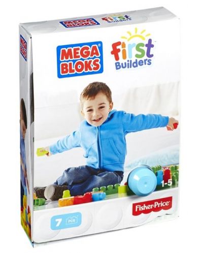 Бебешки конструктор Fisher Price Mega Bloks - За малки строители, 7 части - 1
