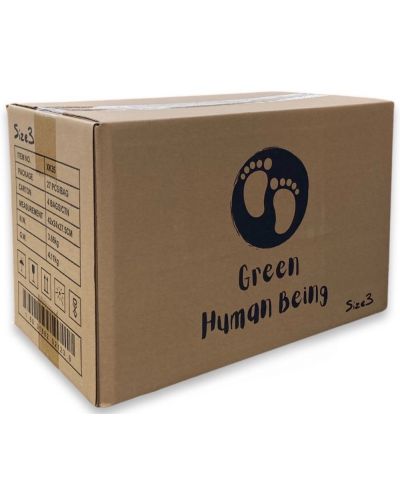 Биоразградими бамбукови пелени Green Human Being - Размер 3, 6-11 kg, 4 пакета х 27 броя - 1