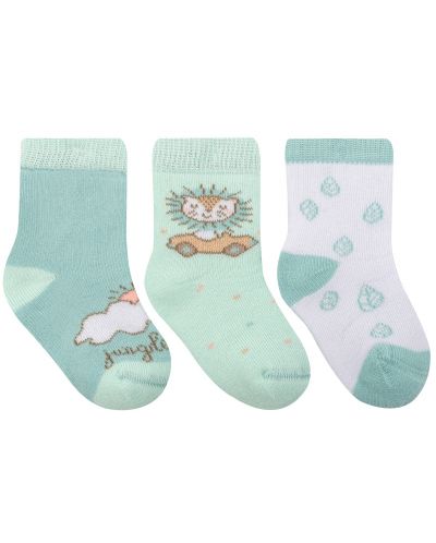 Бебешки термо чорапи KikkaBoo - 6-12 месеца, 3 броя, Jungle King - 2
