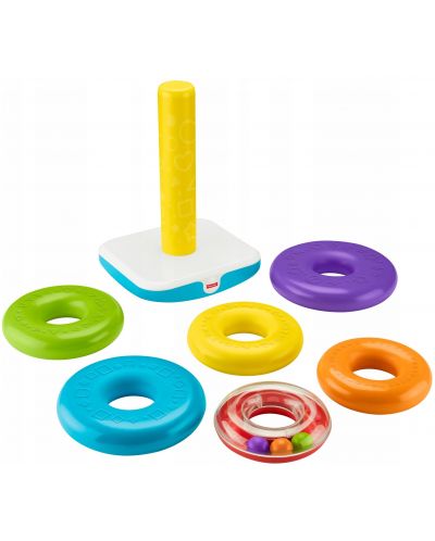 Бебешка играчка Fisher Price - Пластмасова низанка с 5 кръгчета - 2