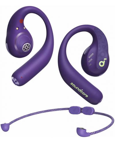 Безжични слушалки Anker - Soundcore AeroFit Pro, TWS, лилави - 1