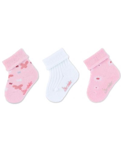 Бебешки хавлиени чорапи за момиче Sterntaler - 15/16 размер, 4-6 месеца, 3 чифта - 2