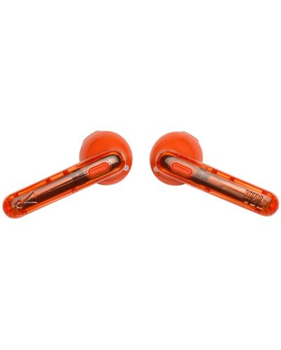 Безжични слушалки с микрофон JBL - T225 Ghost, TWS, оранжеви - 4
