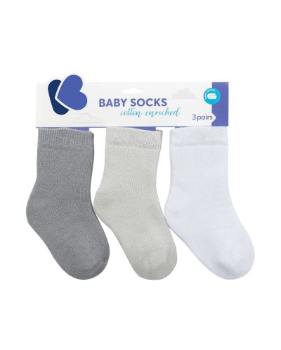 Бебешки чорапи KikkaBoo - Памучни, 2-3 години, сиви - 1